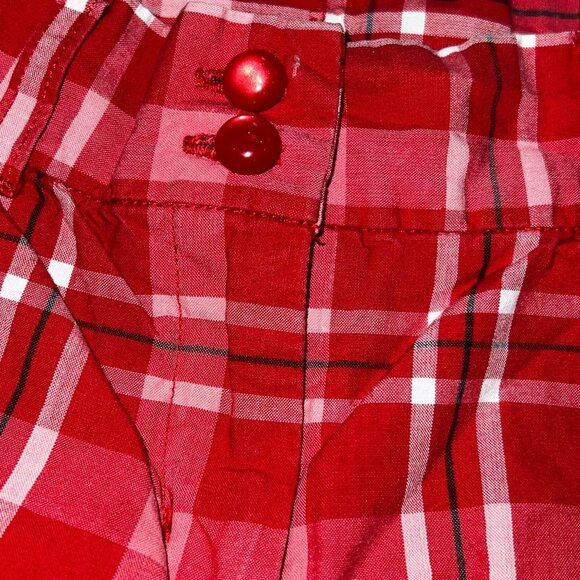 Janie and Jack Camellia Summer Red Plaid Girls Shorts Size 3 - Picture 3 of 4